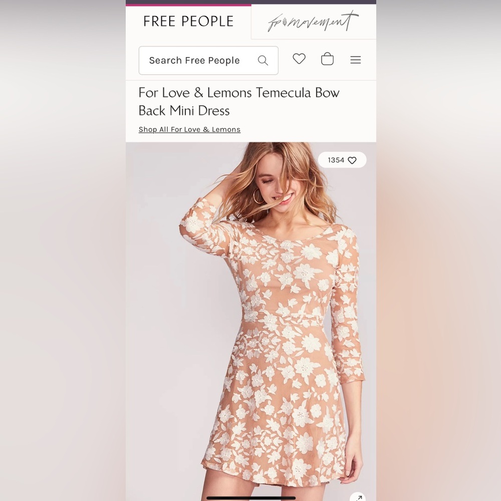 For Love & Lemons Temecula Bow
Back Mini Dress